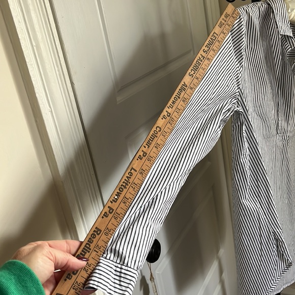 J. Crew Factory Striped Long Sleeve Popover Blouse - Picture 9 of 12